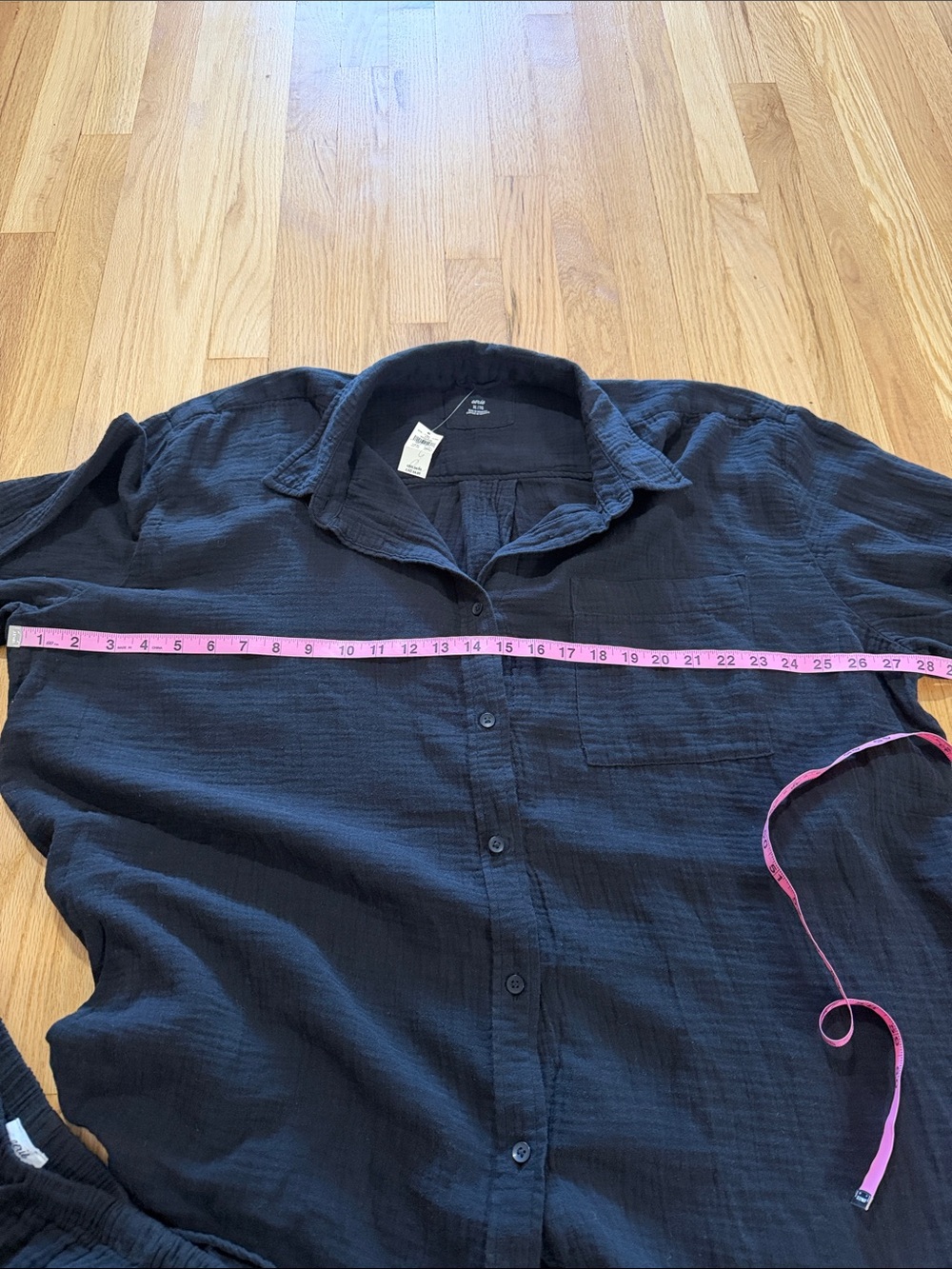 NWT Aerie Black Gauze Cotton Button Down Shorts Matching Lounge Set Sz XL - Picture 3 of 12